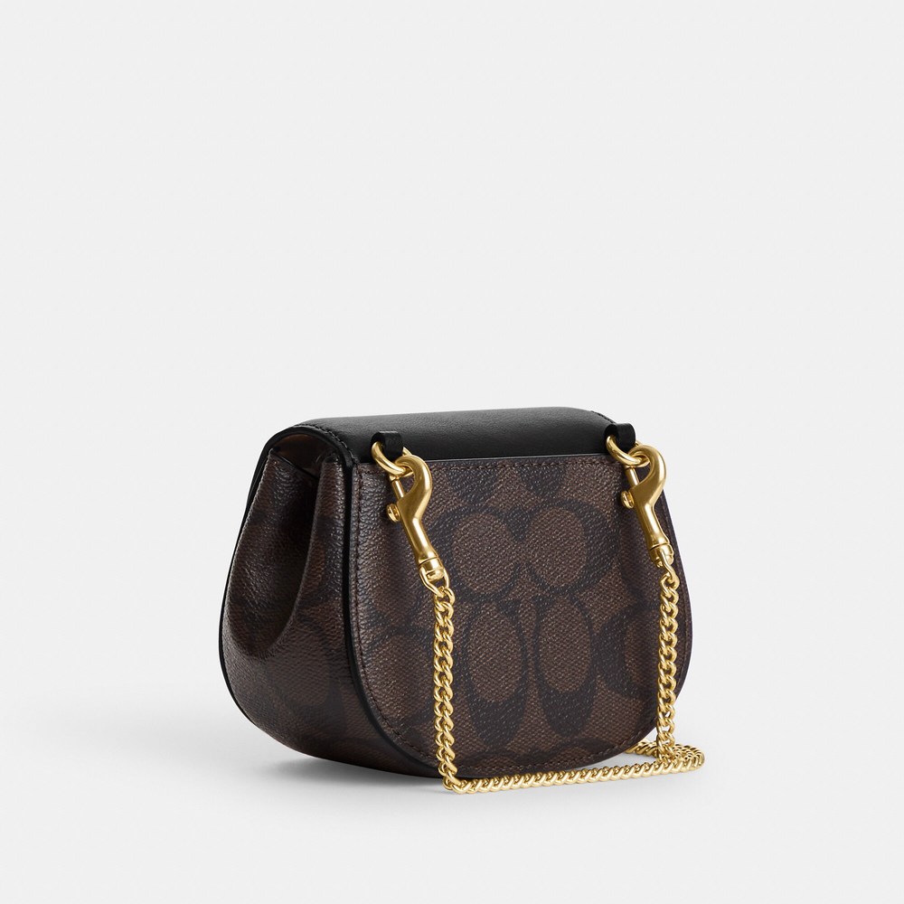NWT Coach Outlet Morgan Card Case On A Chain In Signature Canvas - Picture 4 of 5